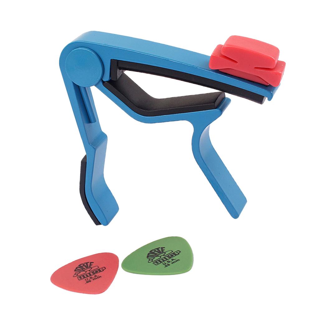 Aluminium Alloy Guitar Capo with Pick Holer+2 Picks for Acoustic Electric #4