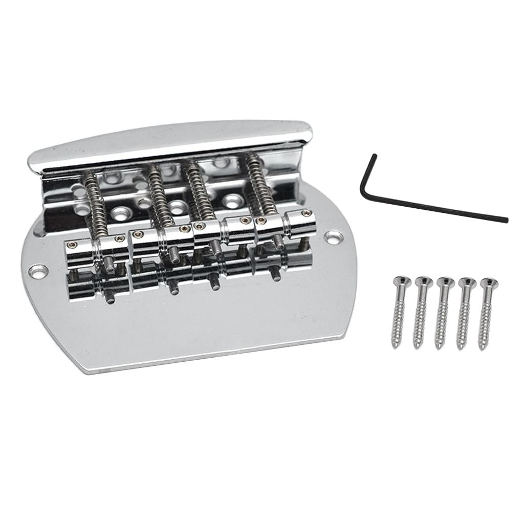 Metal 4 String Guitar Saddle Bridge Tailpiece for Electric Guitar Parts