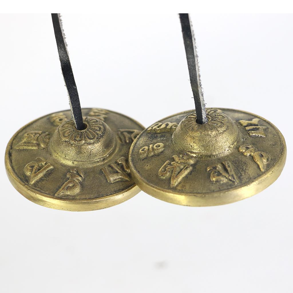 1 Pair of Brass Tibetan Buddhist Meditation Tingsha Cymbal Bell