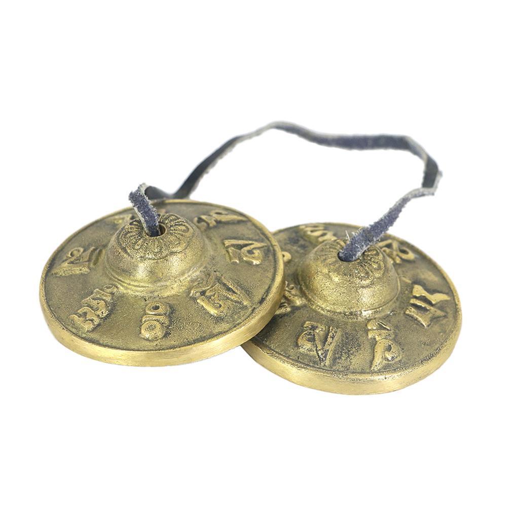 1 Pair of Brass Tibetan Buddhist Meditation Tingsha Cymbal Bell