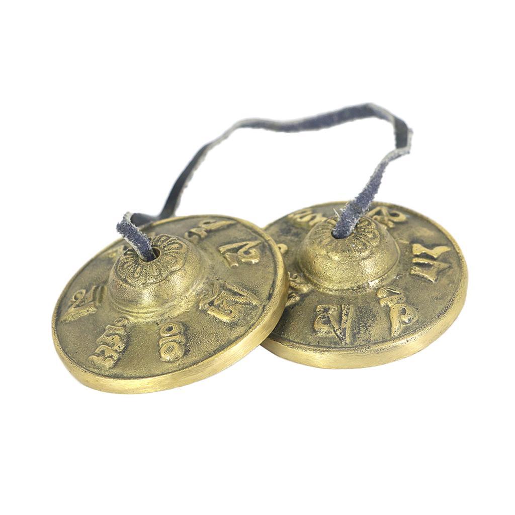 1 Pair of Brass Tibetan Buddhist Meditation Tingsha Cymbal Bell
