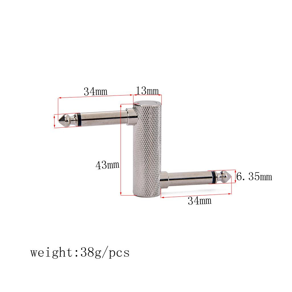 Guitar Pedal Crank Connector 1/4 Inch Offset Jack Pedal Coupler Nickel Color