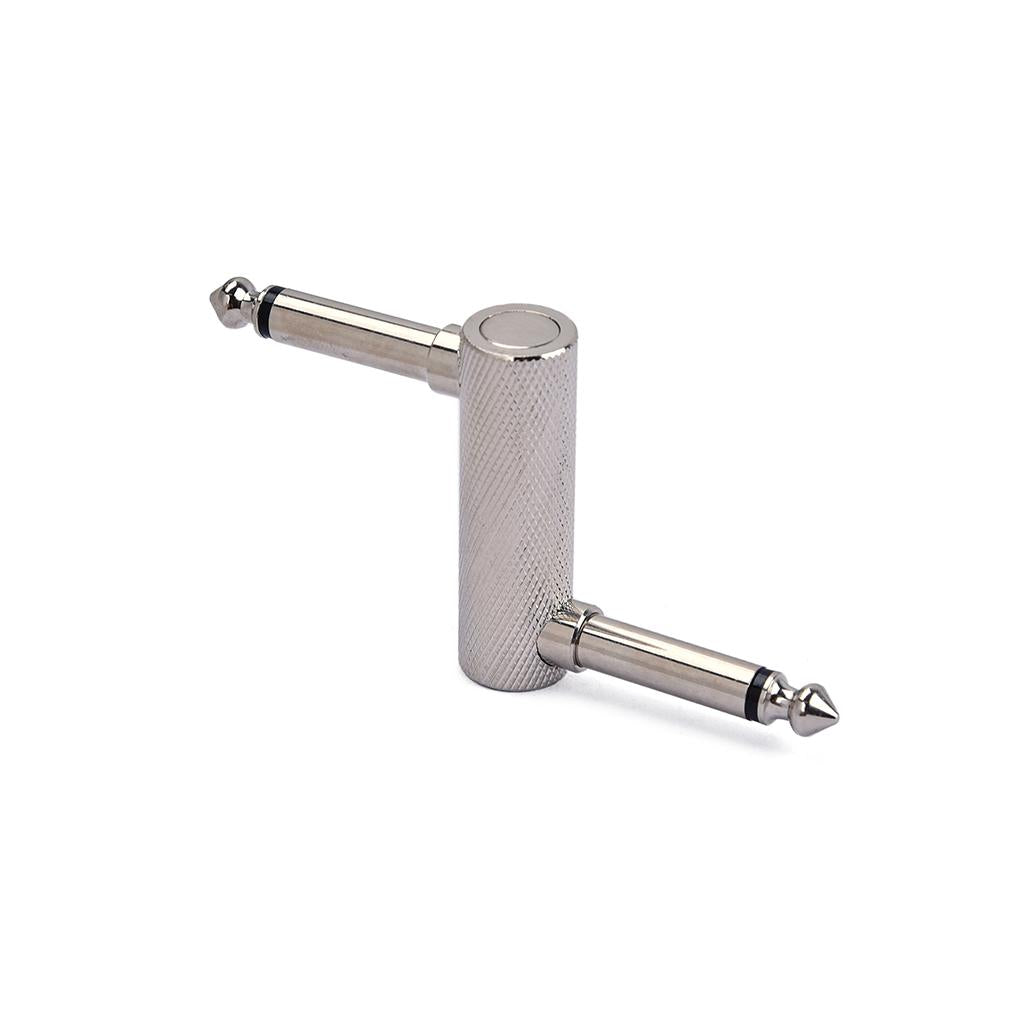 Guitar Pedal Crank Connector 1/4 Inch Offset Jack Pedal Coupler Nickel Color