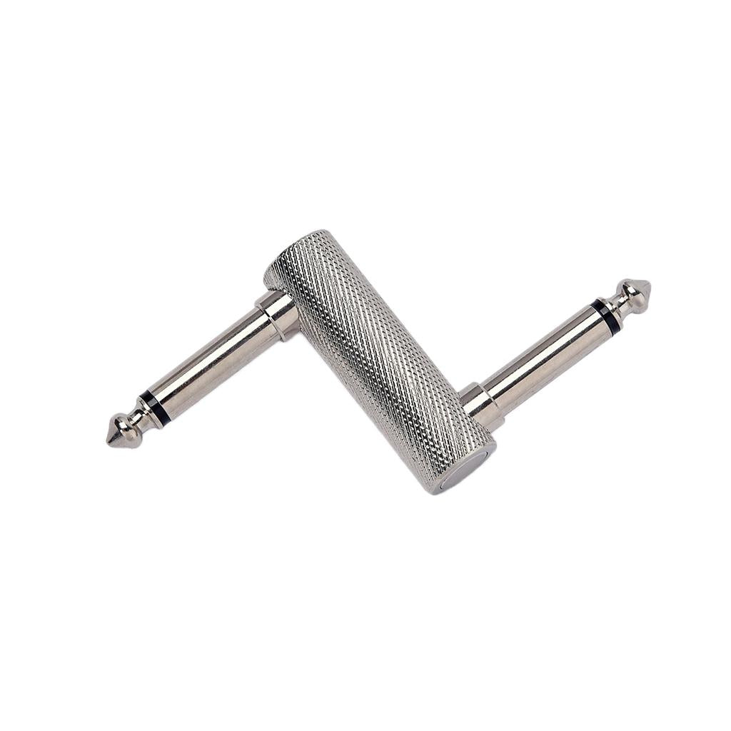 Guitar Pedal Crank Connector 1/4 Inch Offset Jack Pedal Coupler Nickel Color