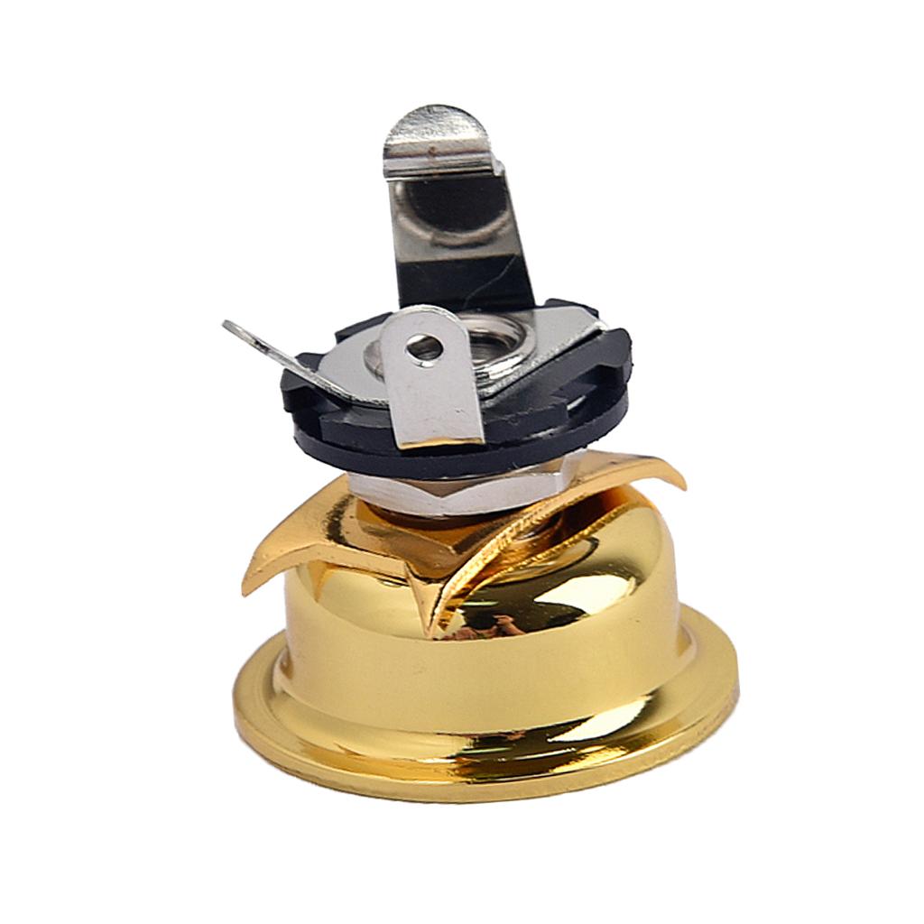 6.35mm 1/4'' Mono Output Jack Socket Plate for Tele Electric Guitar Golden