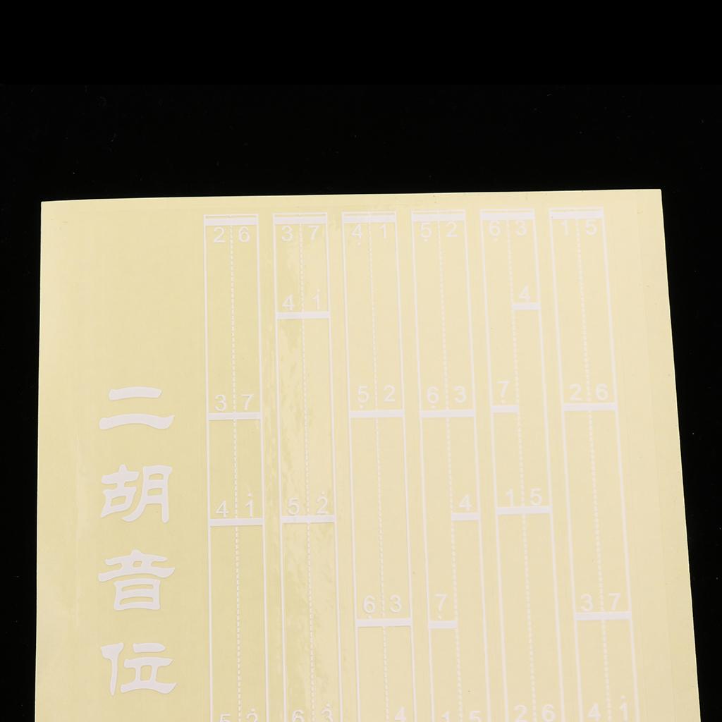 Note Position Chart Sticker Protectors Decal Sticker for Erhu Players 40cm