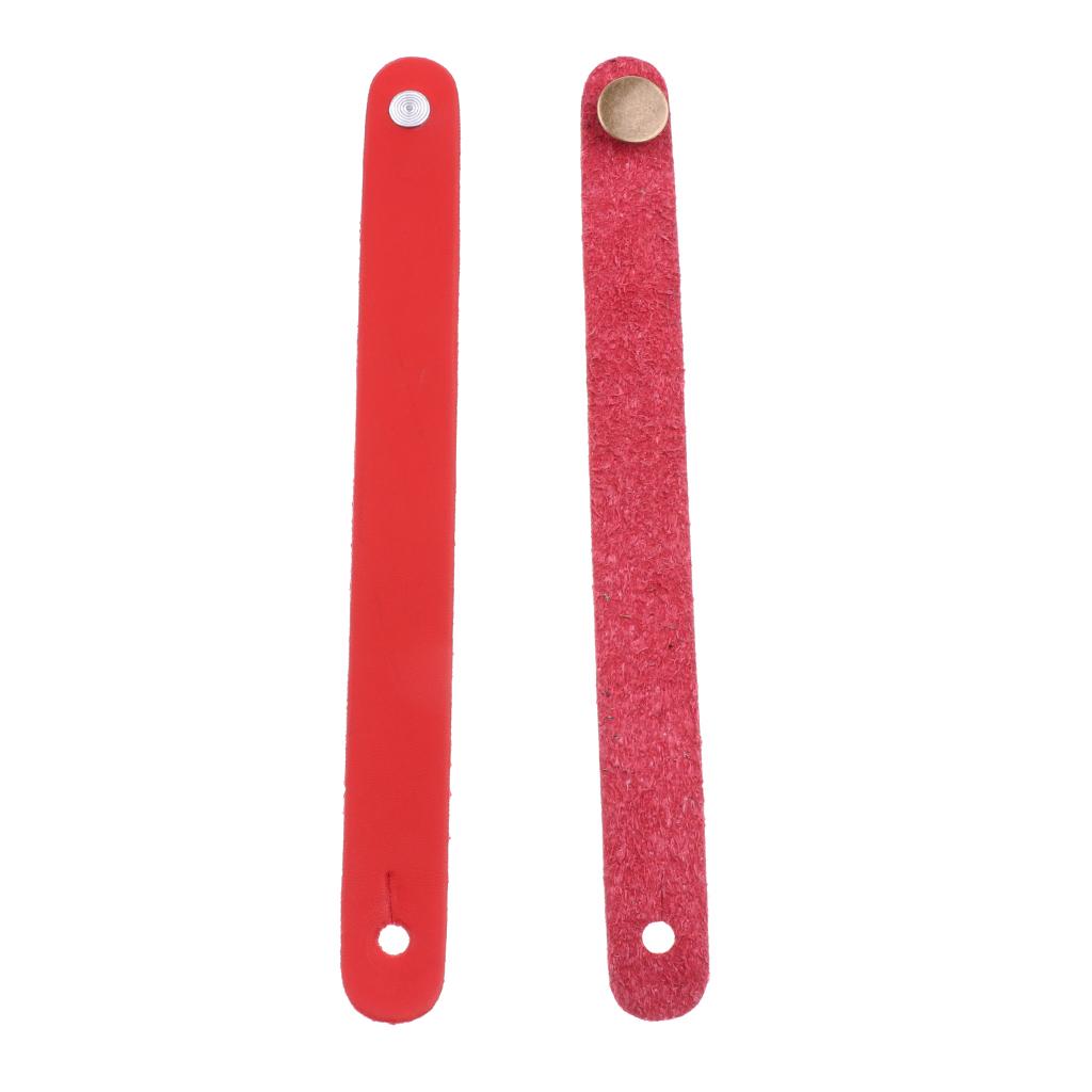 2 Pieces Acoustic Guitar Headstock Straps Button Hook Red