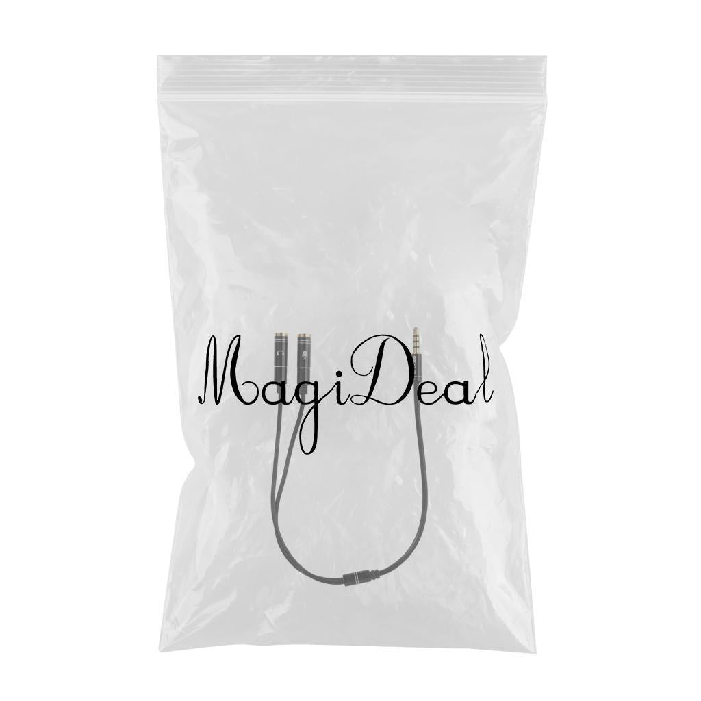 3.5mm Audio Adapter Cable Mic Splitter Adapter Cord for PC Smartphone