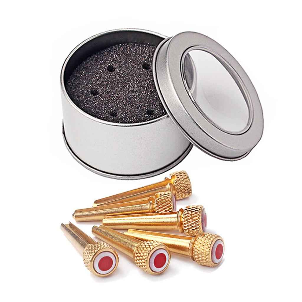 6pcs Guitar Bridge Pins Pegs Guitar Parts Brass Copper for Acoustic Guitar