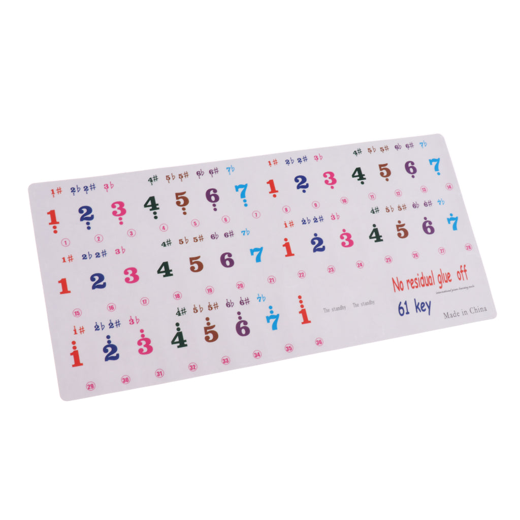 Adhesive 61 Key Keyboard Piano Sticker Decal Musical Instrument Parts