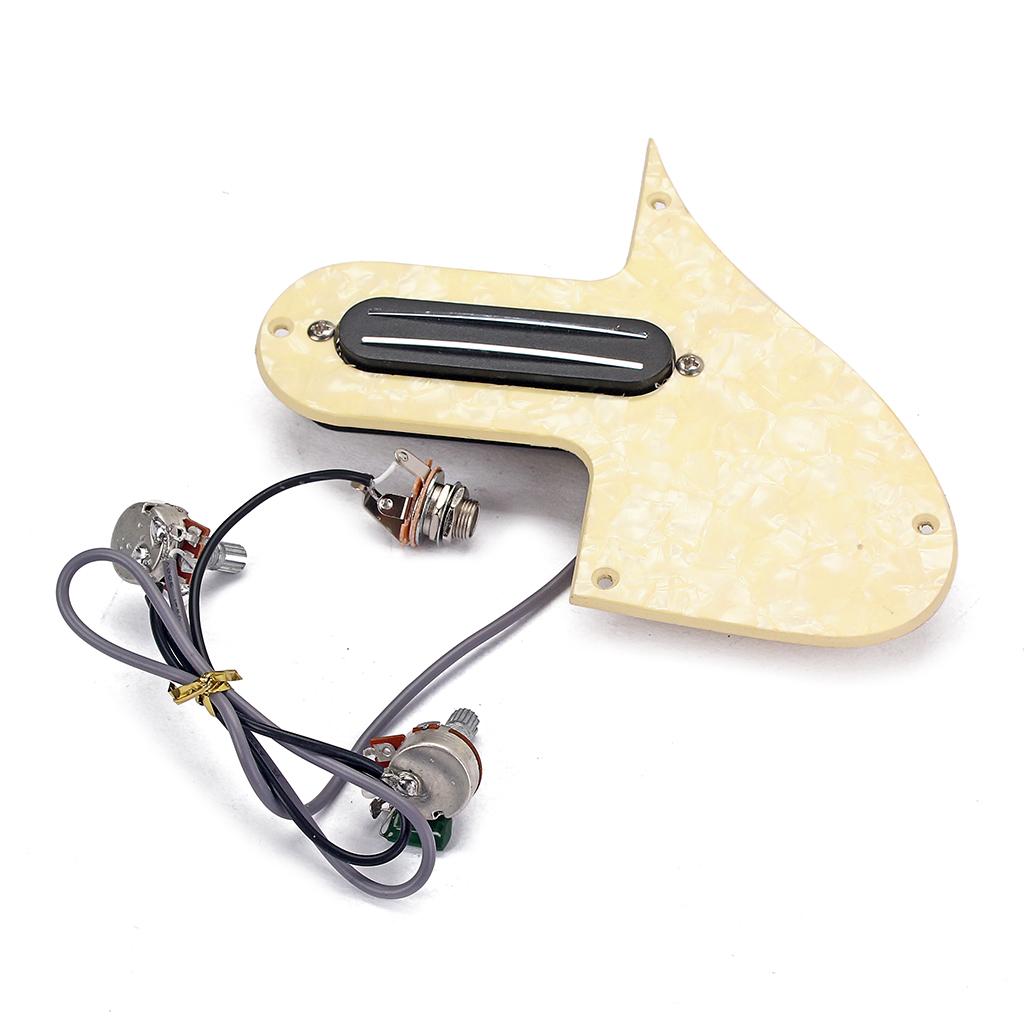 Wired Pickup Mandolin Guitar Pickguard A500k B500k Pots Cream