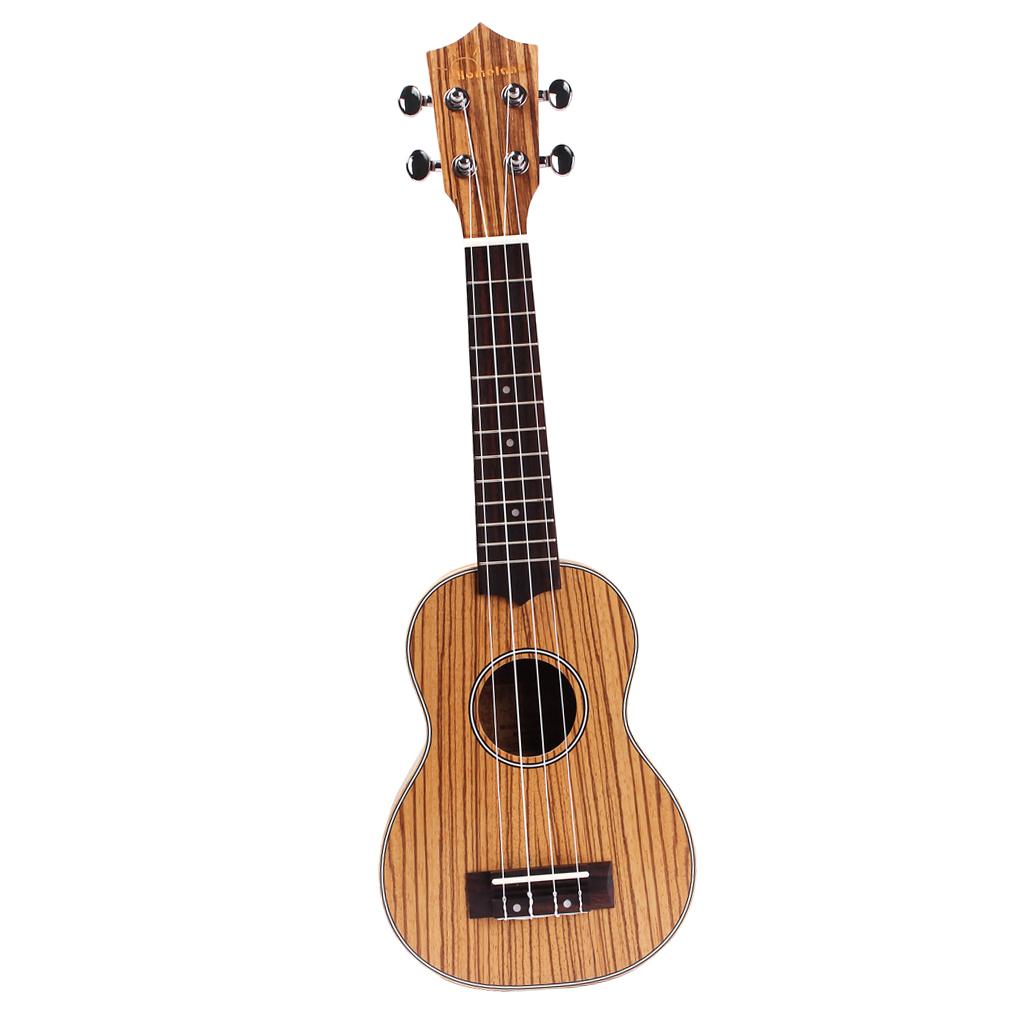 21 Zebrawood Soprano 4 String Ukelele Guitar Acoustic Musical Instrument"