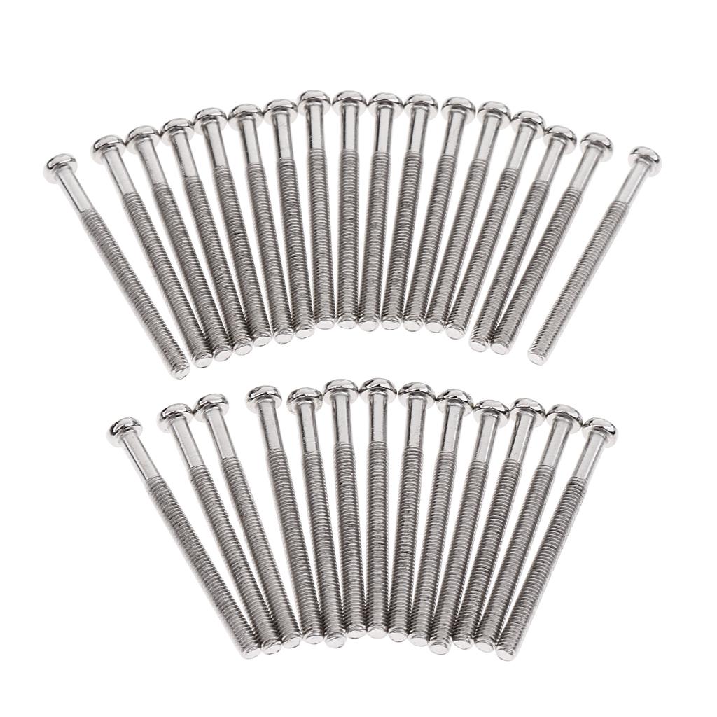 1 Pack Humbucker Double Coil Pickup Screws for Electric Guitar Silver