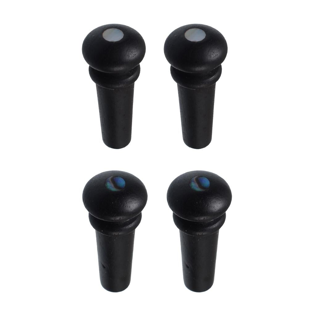 2pcs Acoustic Guitar Ebony Endpin with Shell Dot Inlay Black Green Dot Inlay