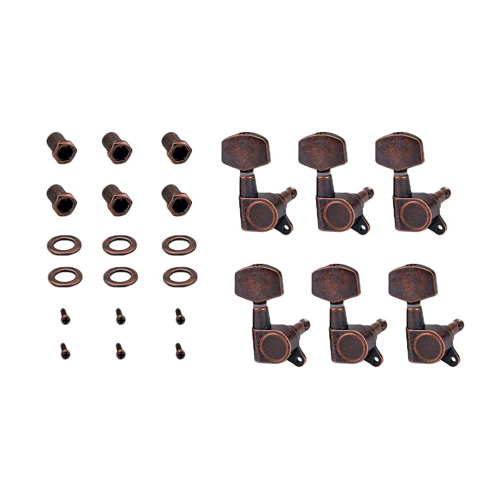 6R Guitar Machine Head Red Bronze String Tuning Pegs Tuners Guitar Parts