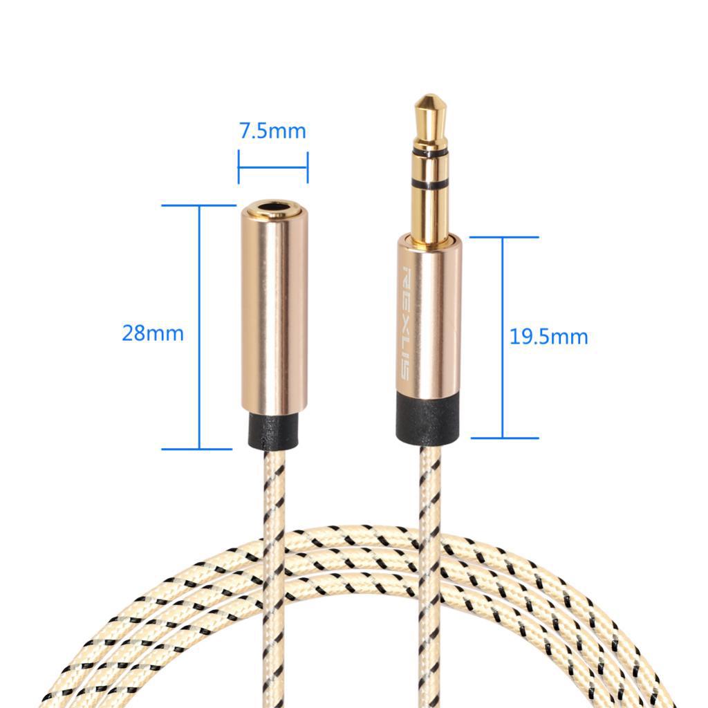 3.5mm Male to Female Jack Stereo Audio Extender Cord for Amplifier 180cm