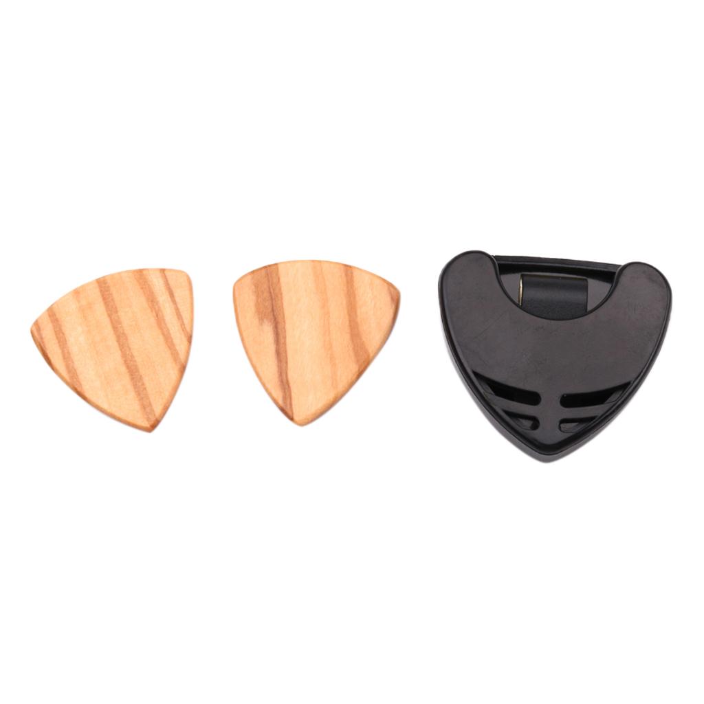Acoustic Guitar 2x Pick Plectrum w/Holder Heart Shaped for Guitar Lovers