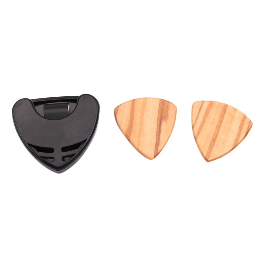 Acoustic Guitar 2x Pick Plectrum w/Holder Heart Shaped for Guitar Lovers
