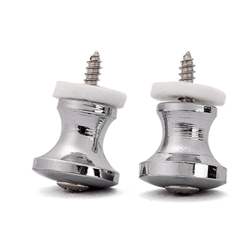 2 x Chrome Plating Guitar Strap Lock for Electric Acoustic Guitar Bass