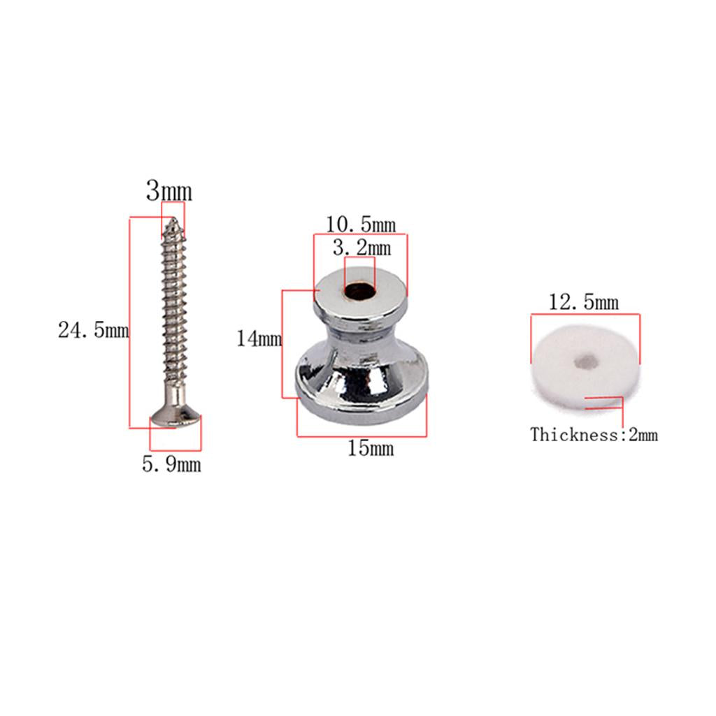 2 x Chrome Plating Guitar Strap Lock for Electric Acoustic Guitar Bass