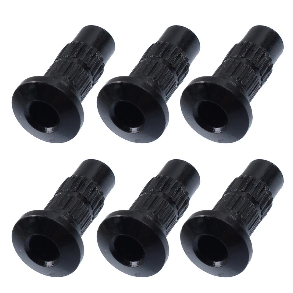 6Pcs Through Body Electric Guitar String Mounting Ferrules Bushing Black