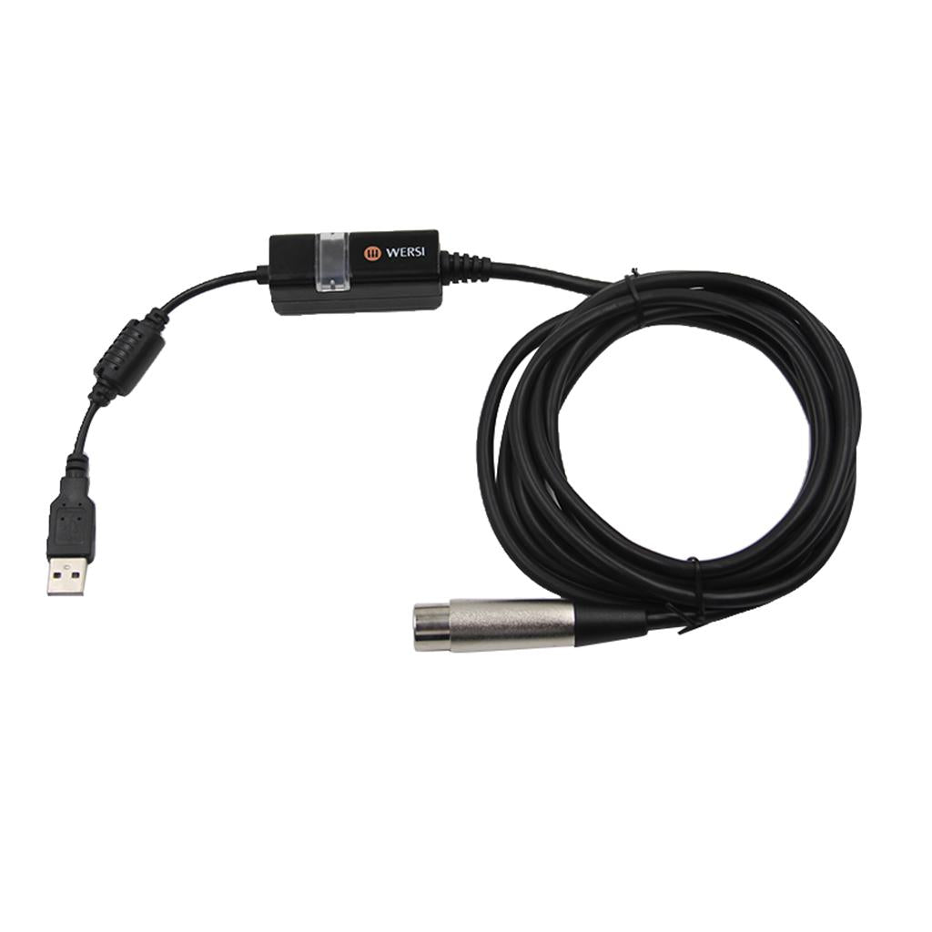 Electric Guitar Cable Computer USB to 6.35mm Jack for Musical Accessory