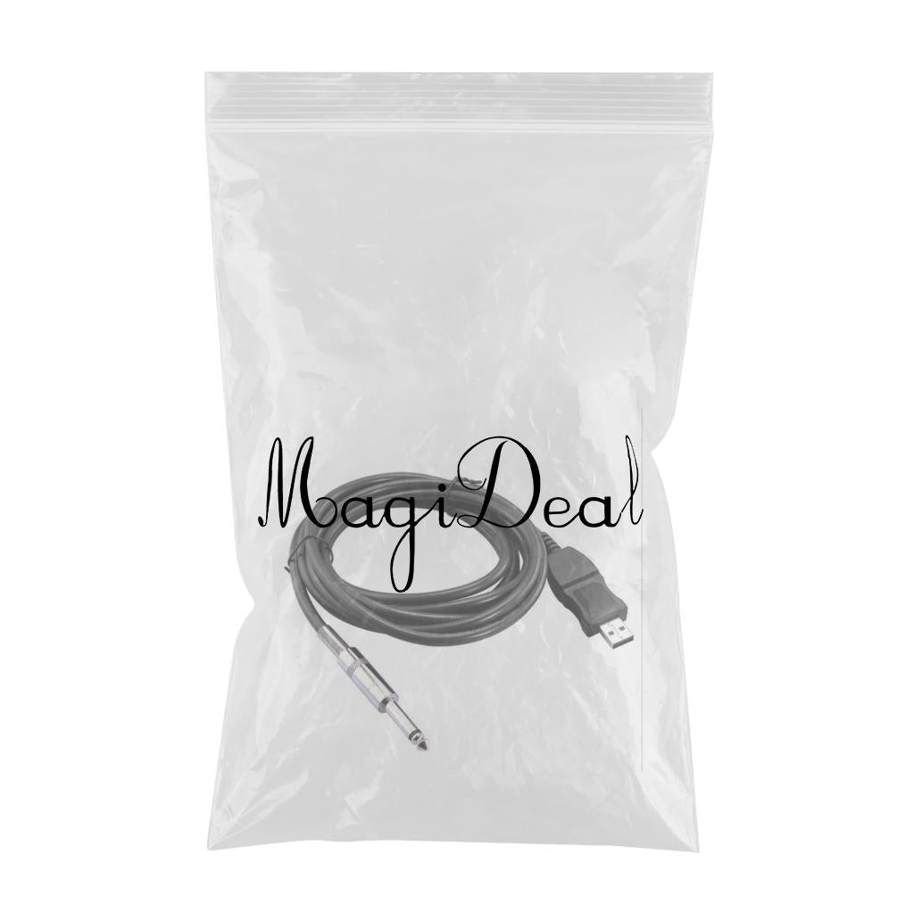 Electric Guitar Cable Computer USB to 6.35mm Jack for Musical Accessory