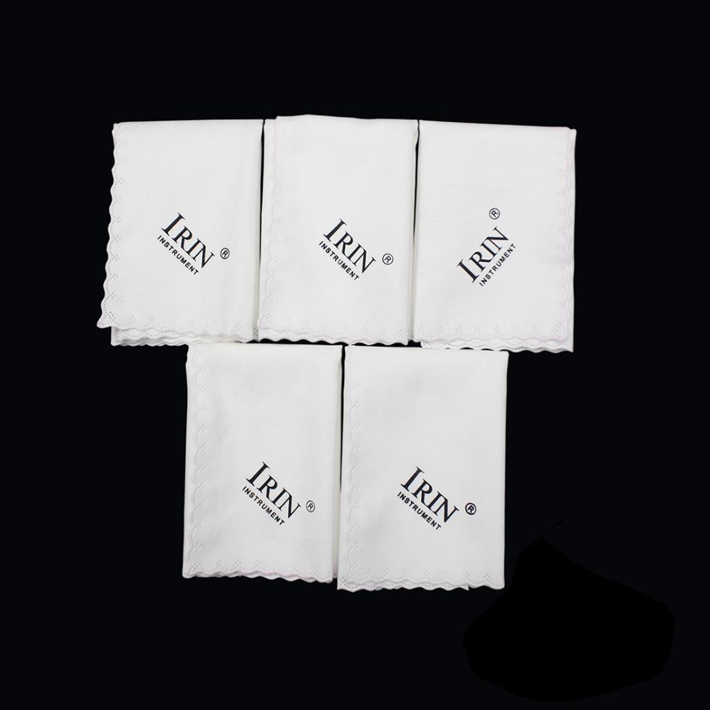 5 Pcs Professional Guitar / Piano Cleaner Cleaning Small Cloth Towel White