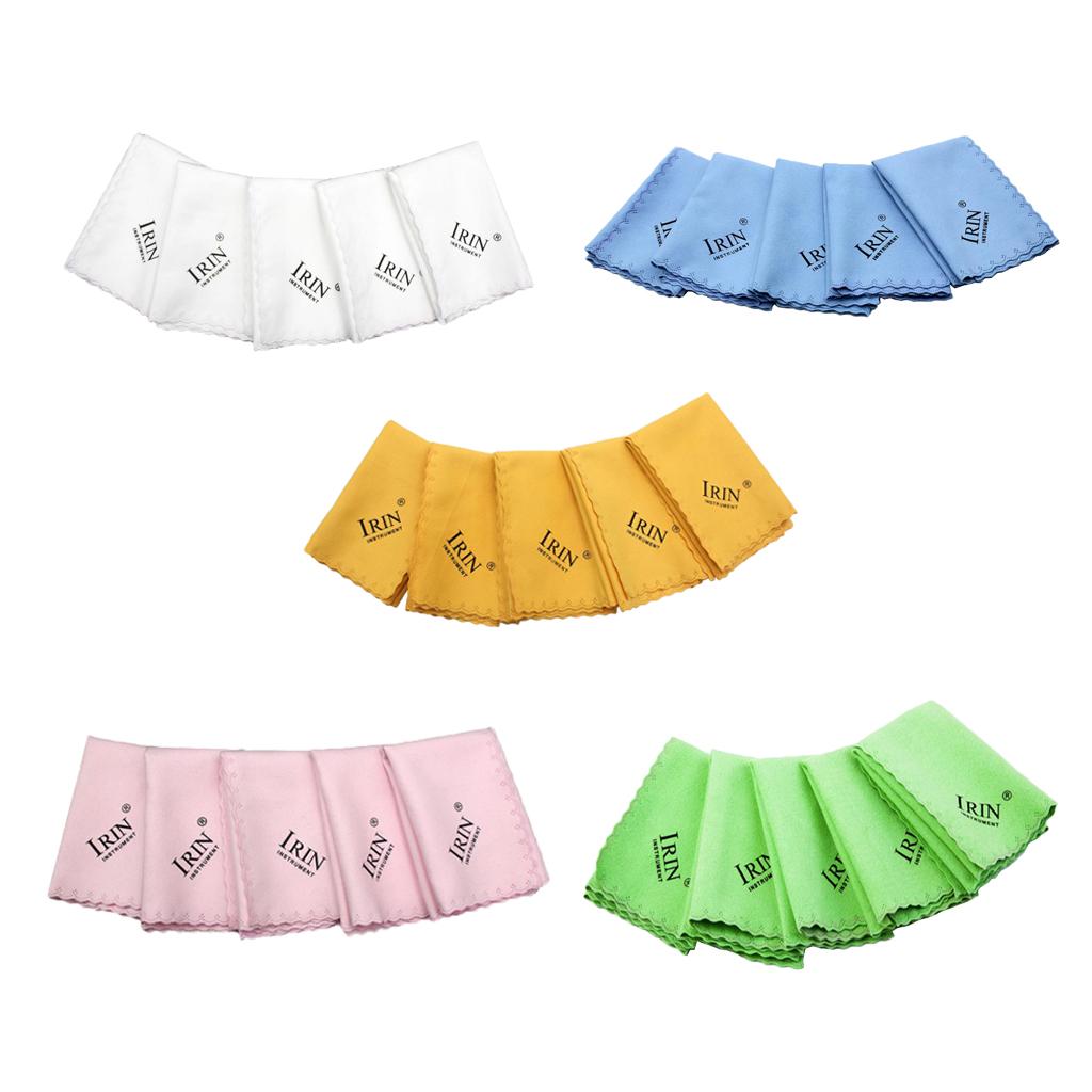 5 Pcs Professional Guitar / Piano Cleaner Cleaning Small Cloth Towel White