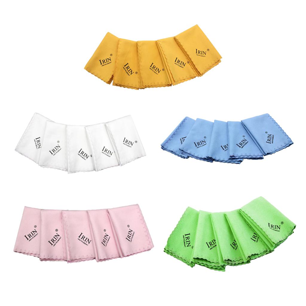 5 Pcs Professional Guitar / Piano Cleaner Cleaning Small Cloth Towel White