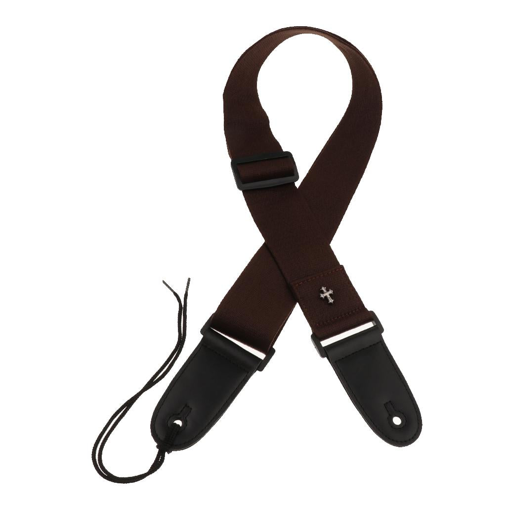 Guitar Neck Shoulder Strap Belt for Wooden Electric Guitar Accessory Coffee