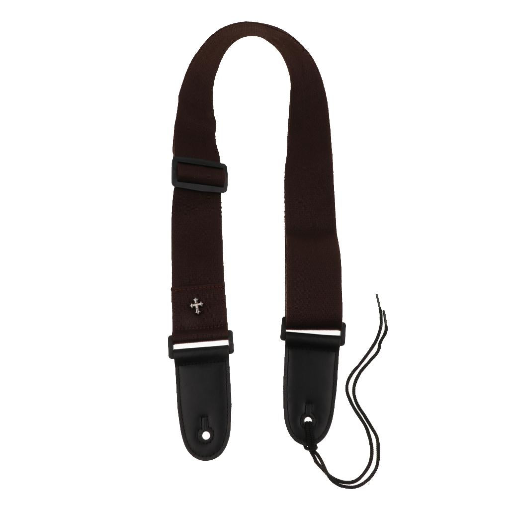 Guitar Neck Shoulder Strap Belt for Wooden Electric Guitar Accessory Coffee