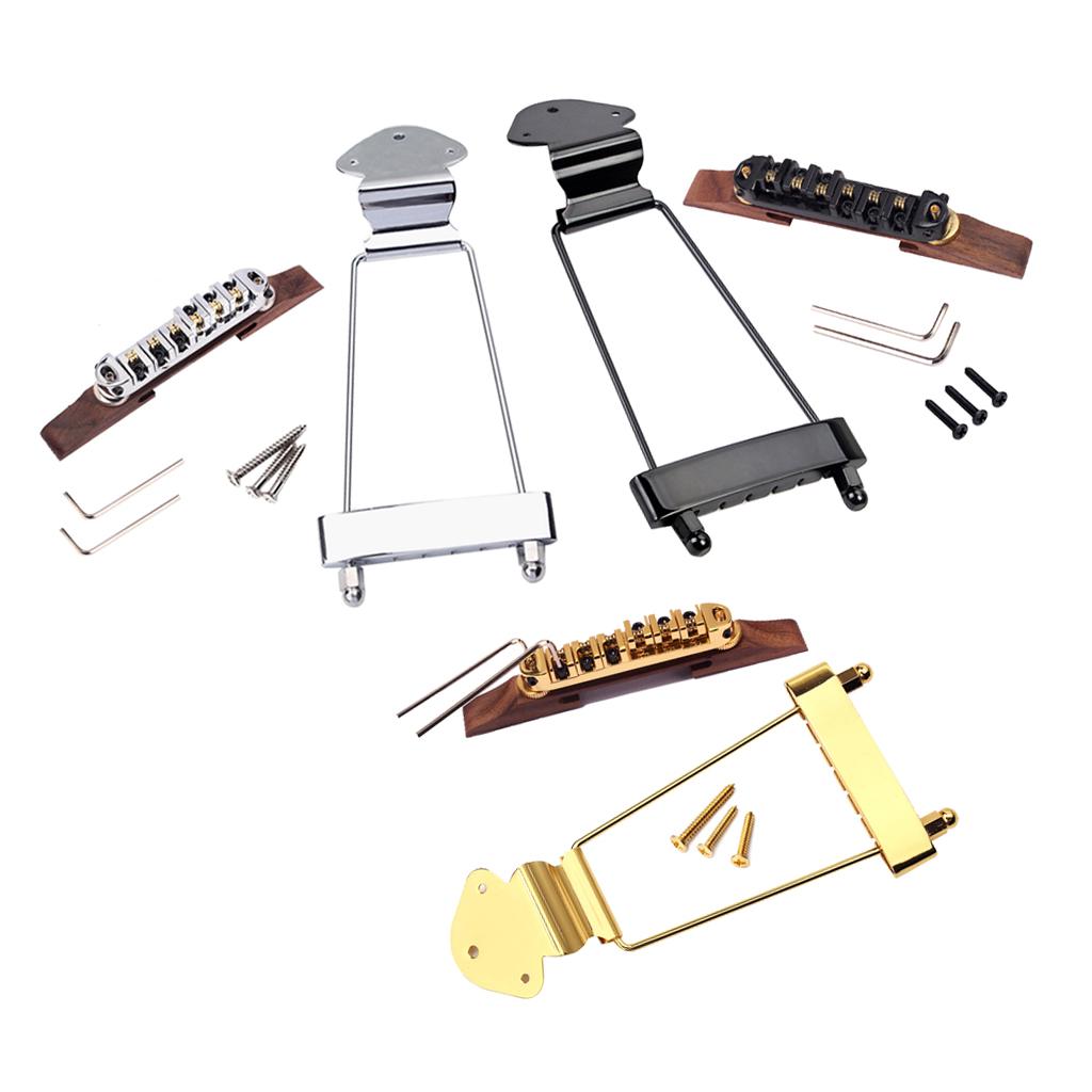 1 Set 6 String Archtop Jazz Guitar Bridge Tailpiece for Jazz Guitar Gold