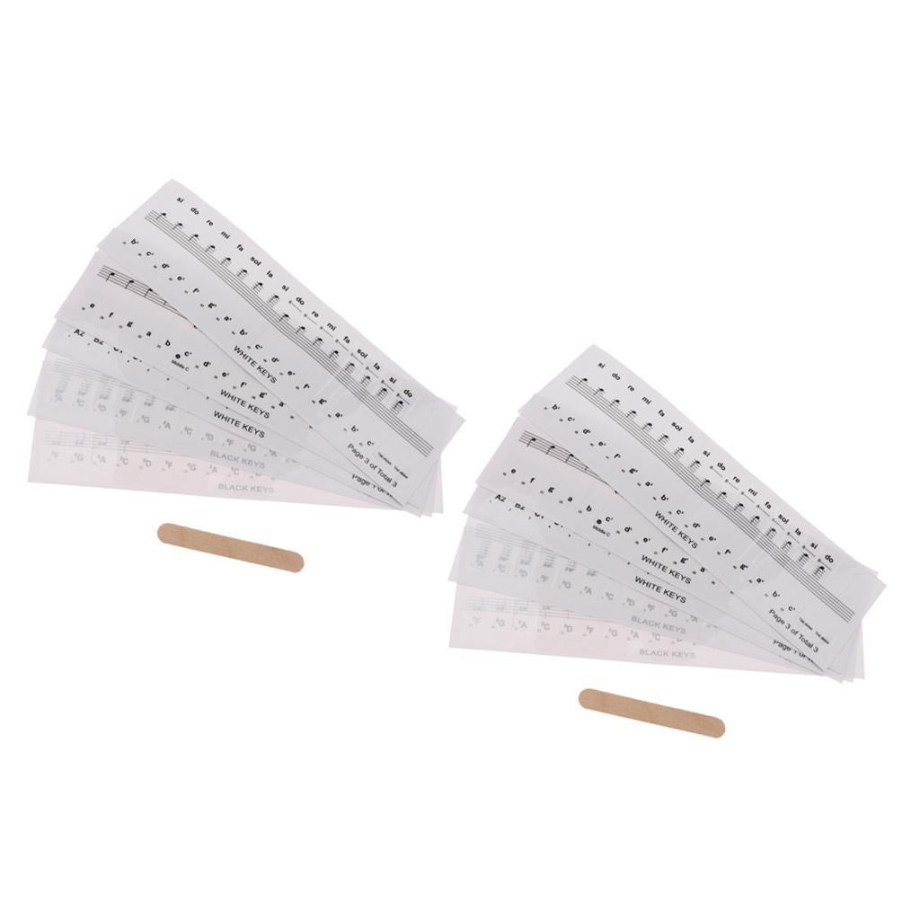 2 Sets Piano Stickers Piano Note Keyboard Sticker Electronic Keyboard Decal