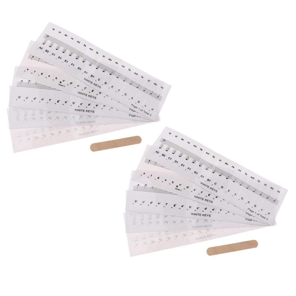 2 Sets Piano Stickers Piano Note Keyboard Sticker Electronic Keyboard Decal