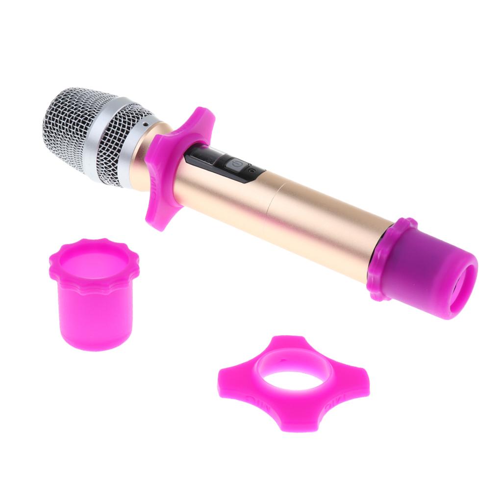 2 Pcs Mic Slip Holder Roller Microphone and Button Rod Sleeve Set Purple