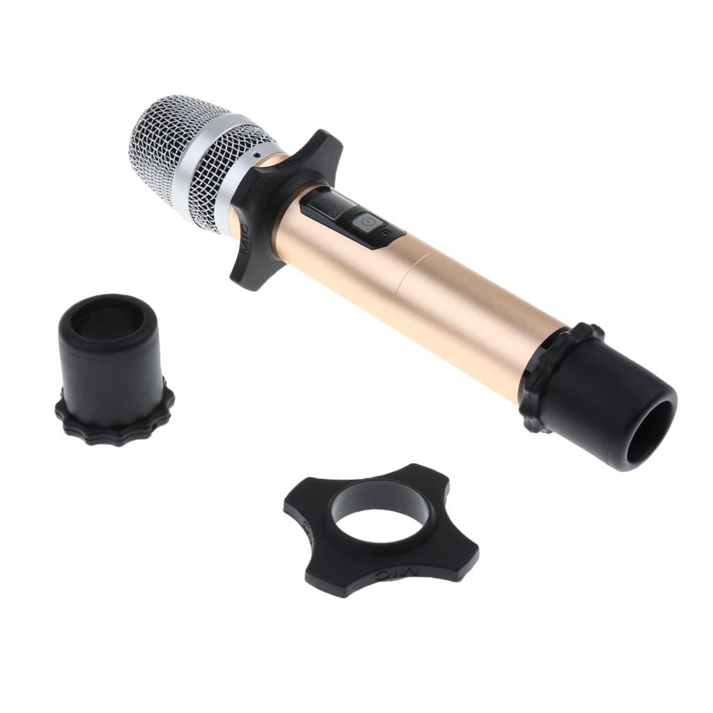 2 Pcs Mic Slip Holder Roller Microphone and Button Rod Sleeve Set Black