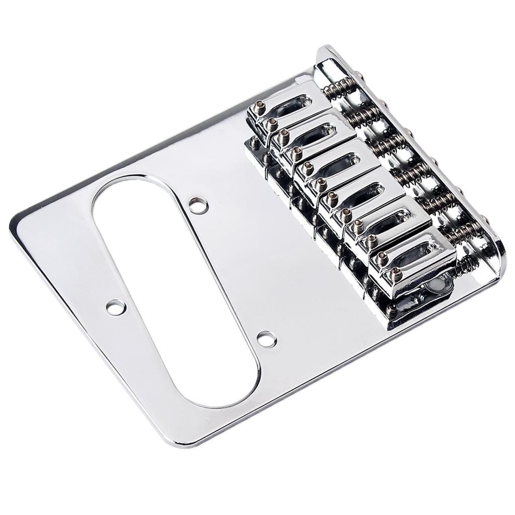 A Set Roller Pickup Bridge Tailpiece for TL Tele Electric Guitar Chrome