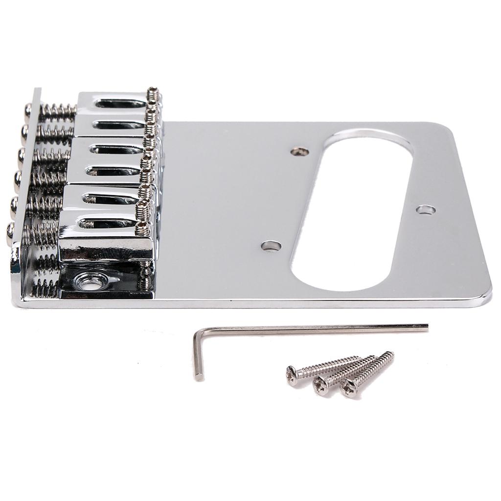 A Set Roller Pickup Bridge Tailpiece for TL Tele Electric Guitar Chrome