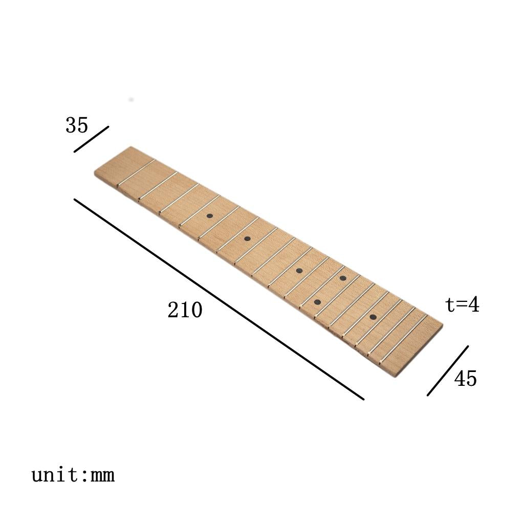 2 Pcs Solid Wood Maple 17 Frets Ukulele Fingerboard Fretboard for 21Ukulele"
