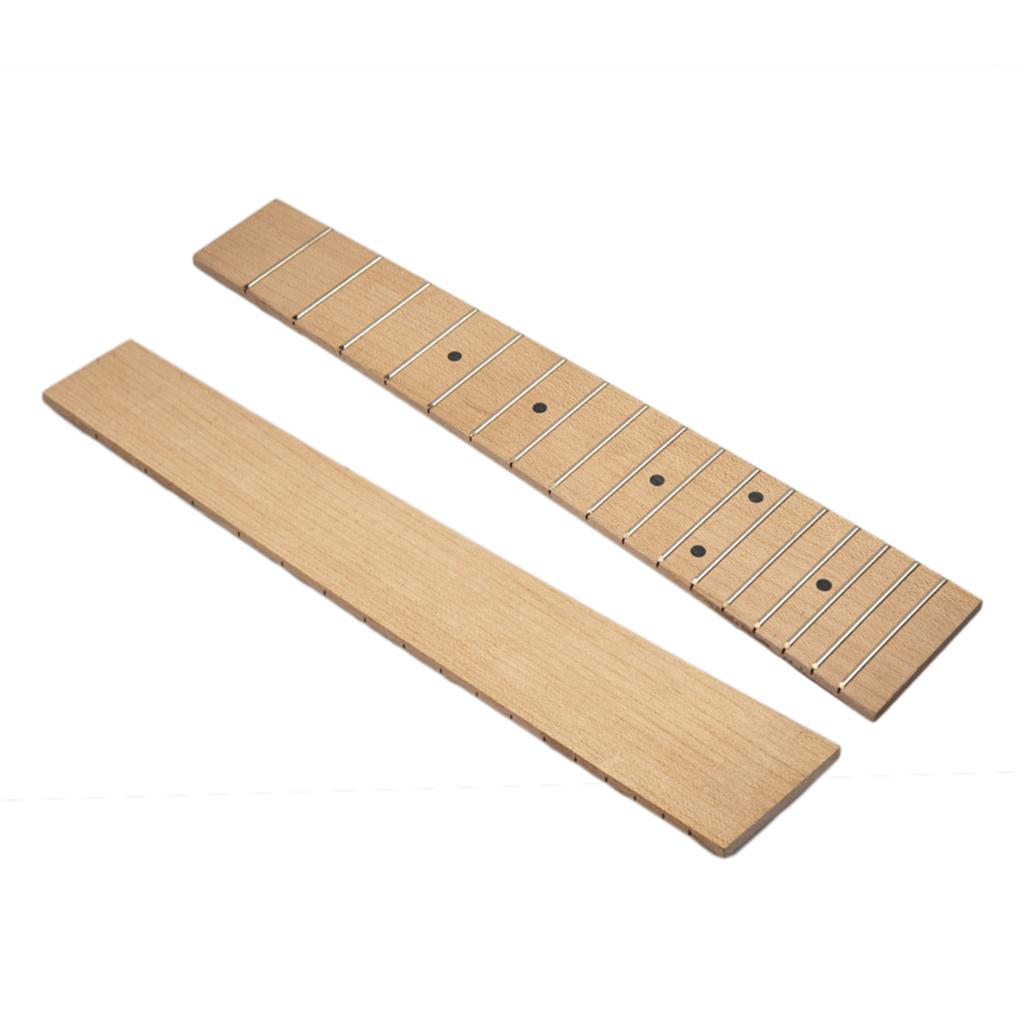 2 Pcs Solid Wood Maple 17 Frets Ukulele Fingerboard Fretboard for 21Ukulele"