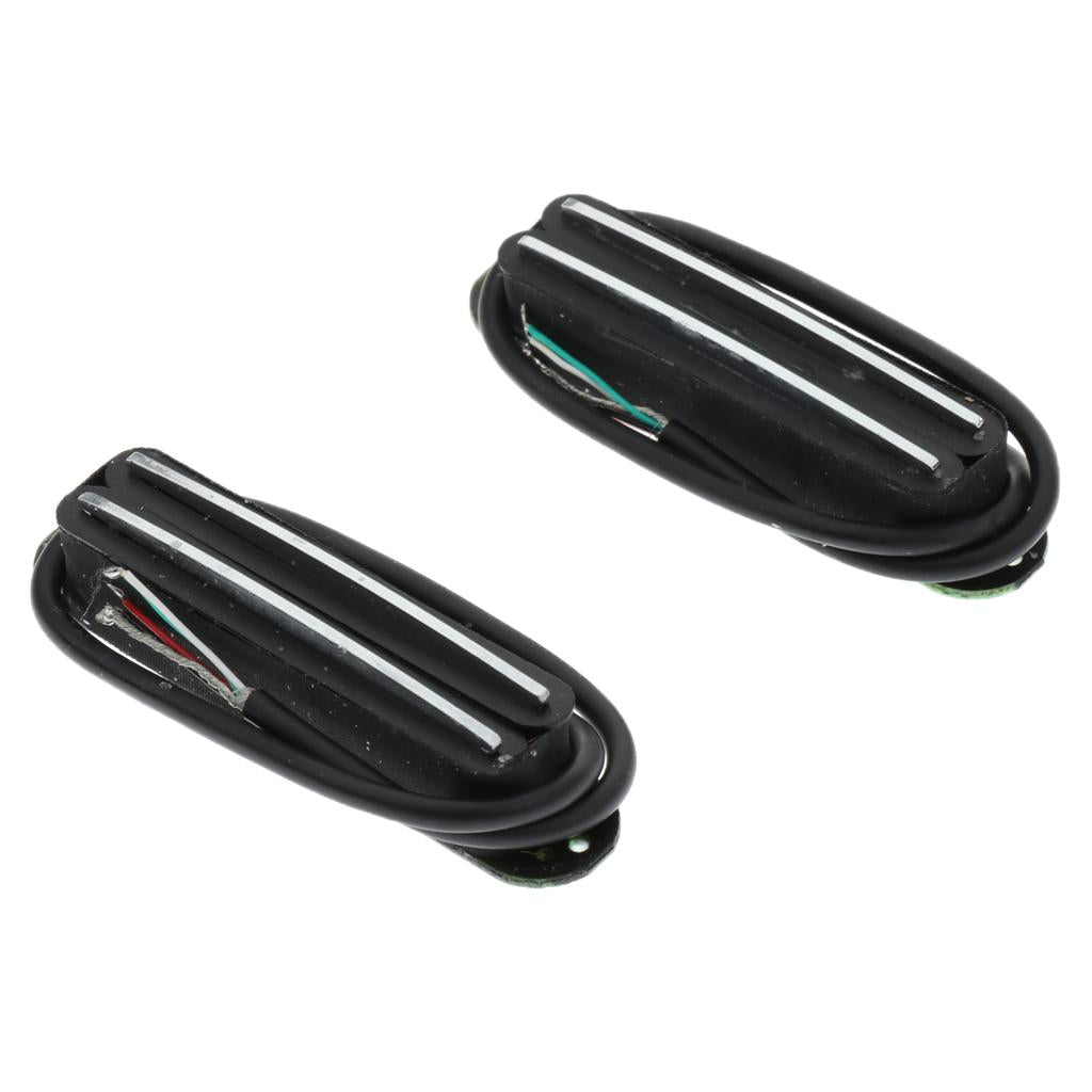 2 Pcs Electric Guitar Neck Pickup Dual Humbucker Rail for Kit