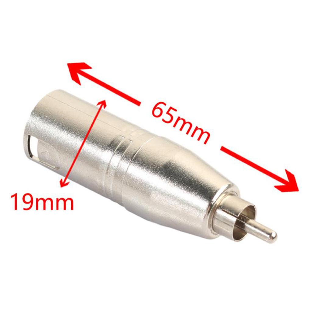 3-Pin XLR Male to RCA Plug Audio Adapter Connector for Microphone Speaker