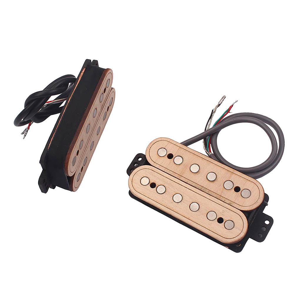 2 Pieces Wooden Maple Guitar Neck Humburker Pickup Musical Instrument Parts