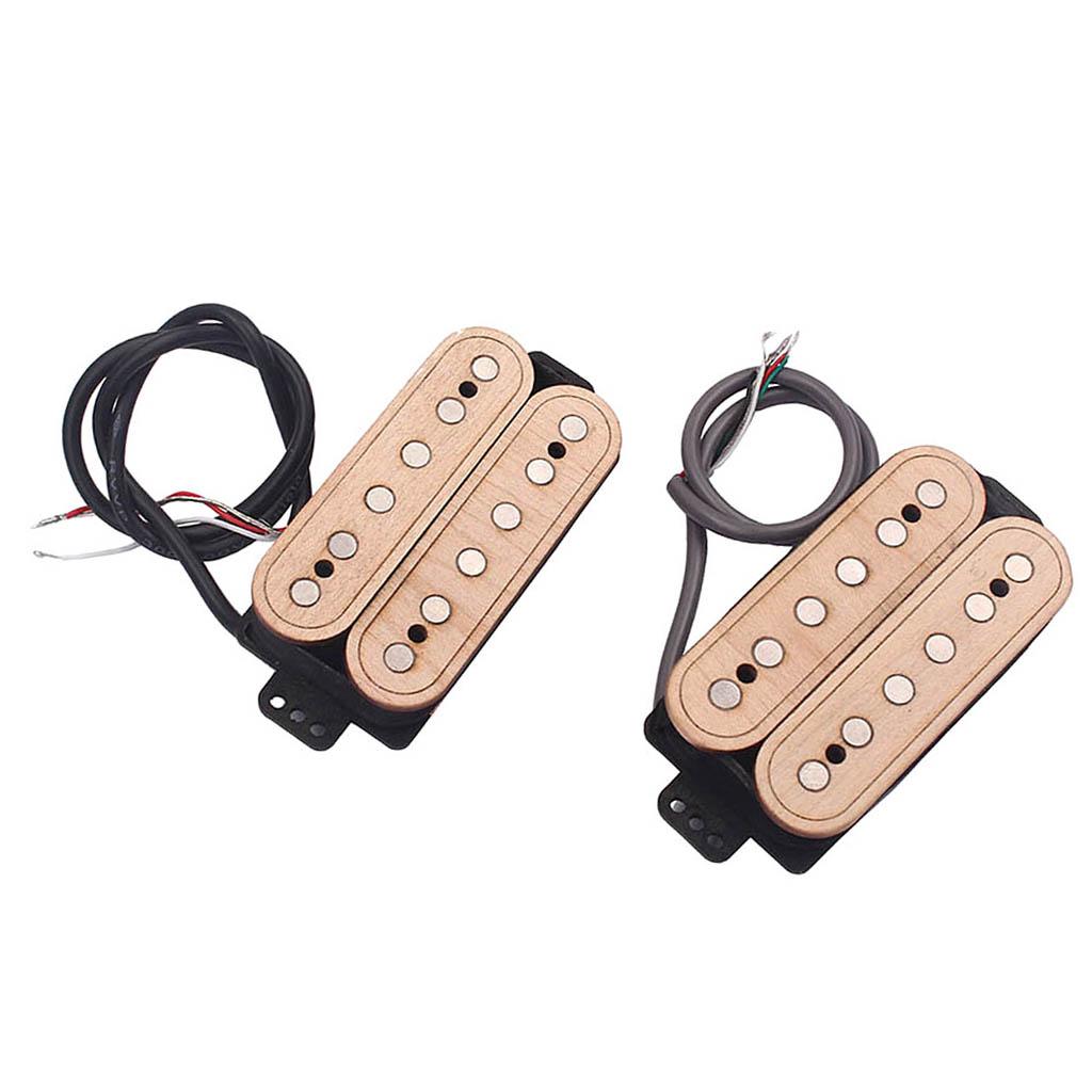 2 Pieces Wooden Maple Guitar Neck Humburker Pickup Musical Instrument Parts