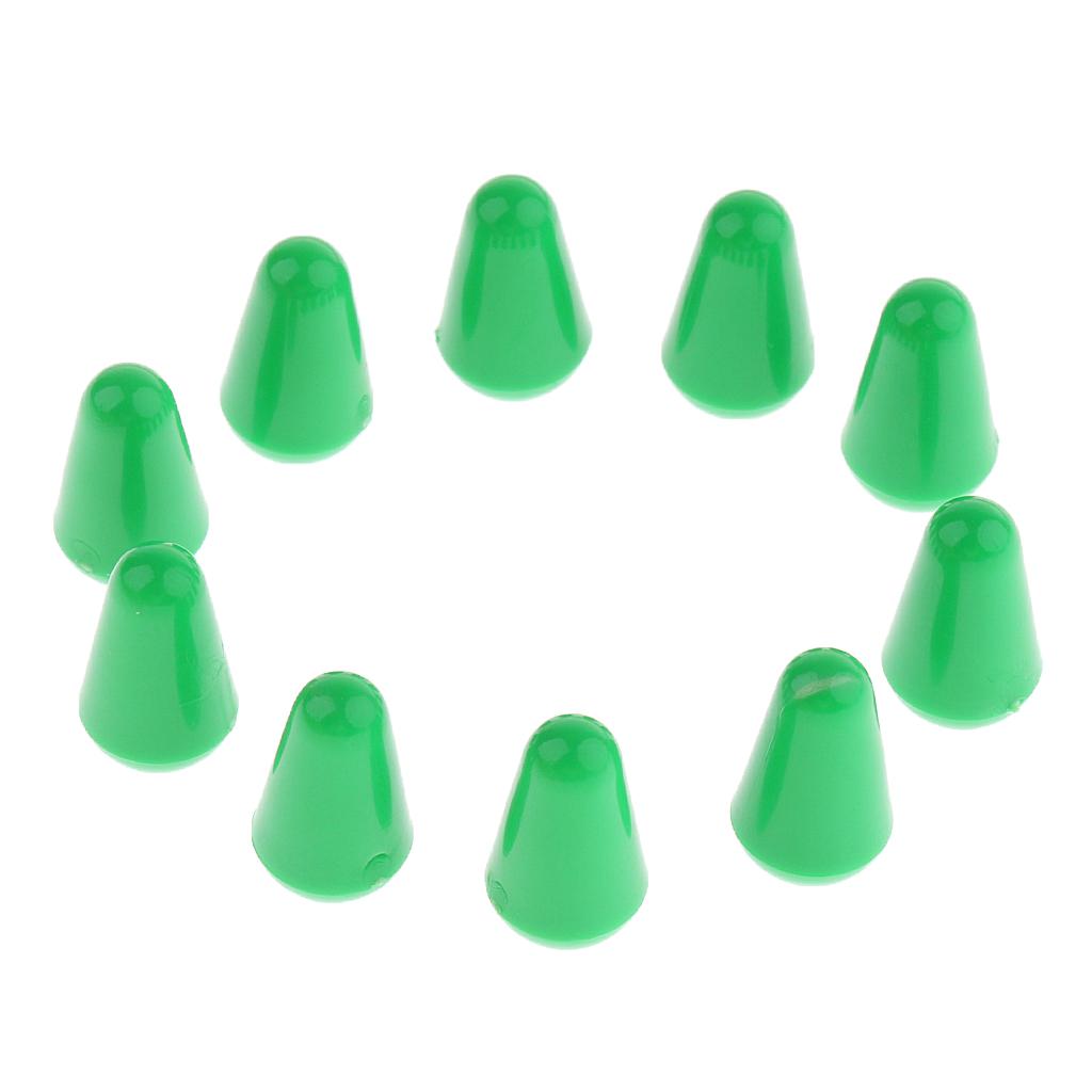 10 Pieces Plastic Toggle Switch Knobs Cap for Electric Guitar Parts Green