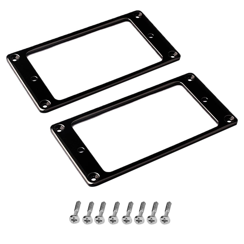 2 Pieces Humbucker Pickup Ring Bottom Frame for LP Electric Guitar Black