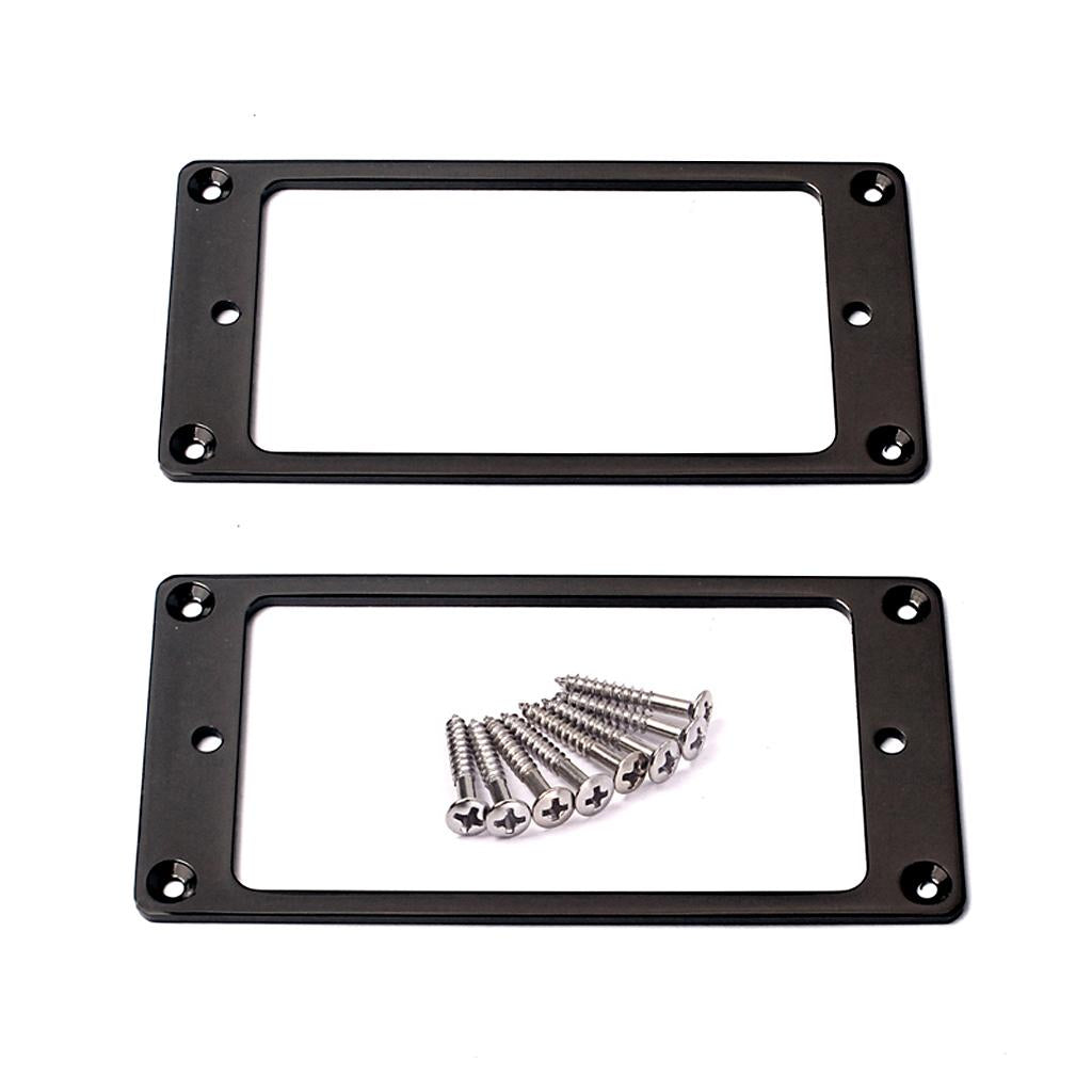 2 Pieces Humbucker Pickup Ring Bottom Frame for LP Electric Guitar Black