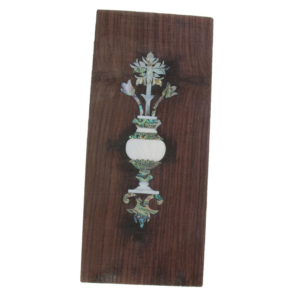 Acoustic Guitar Head Veneer Headstock Headplate with Decal Inlay Flower3