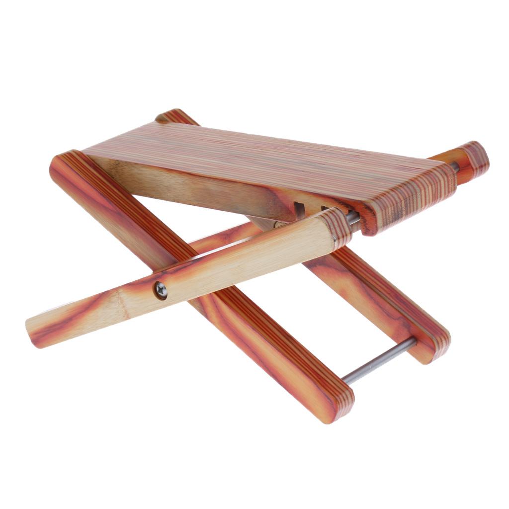 Adjustable Height Guitar Foot Rest Pedal for Guitar Practice Color Bamboo